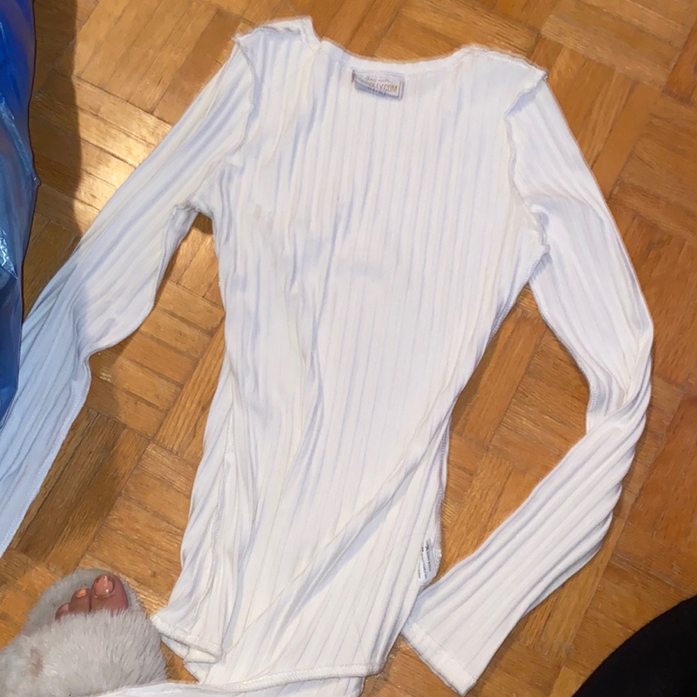 Oh Polly ribbed white bodysuit
